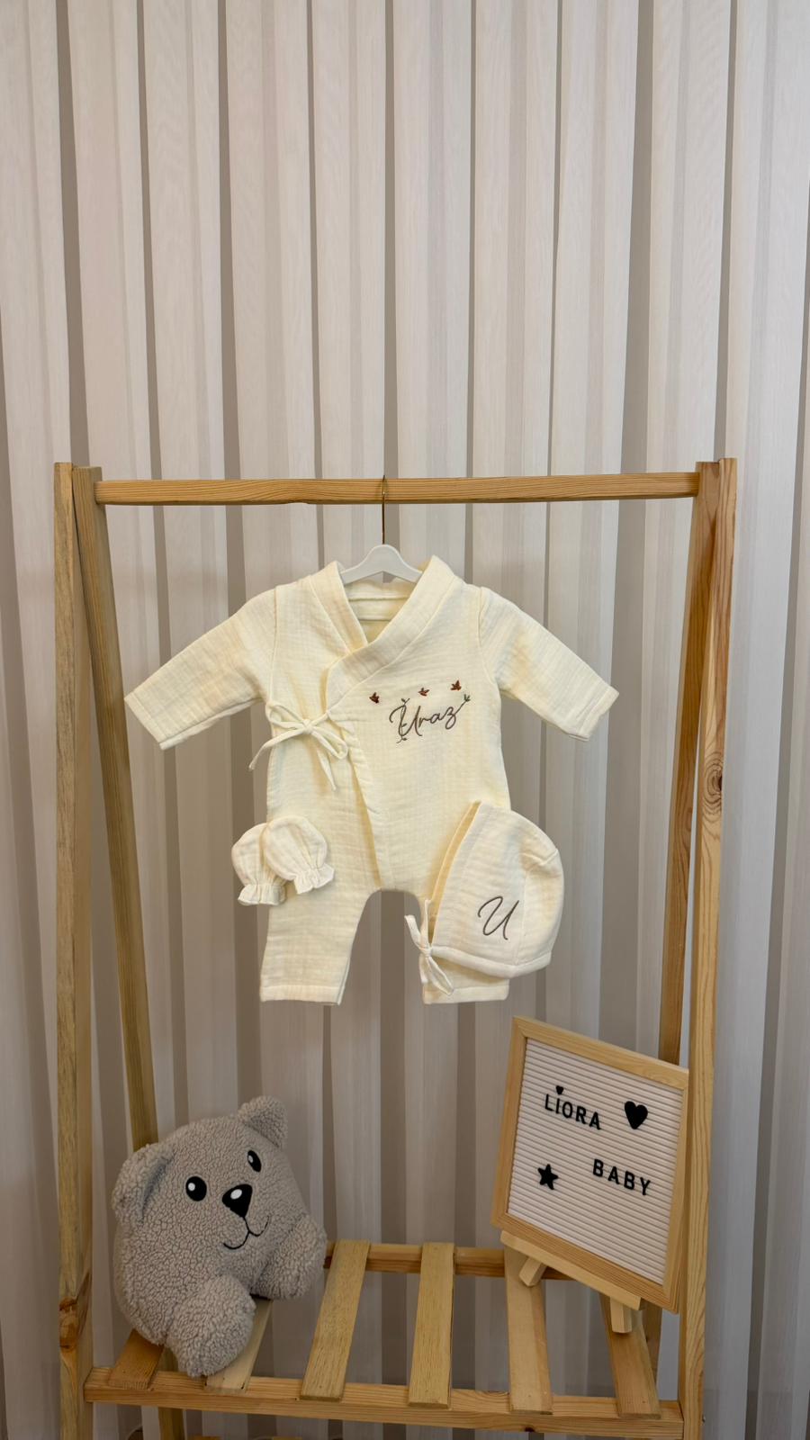 Liora Baby — Nakışlı Müslin Set Kombinasyonu